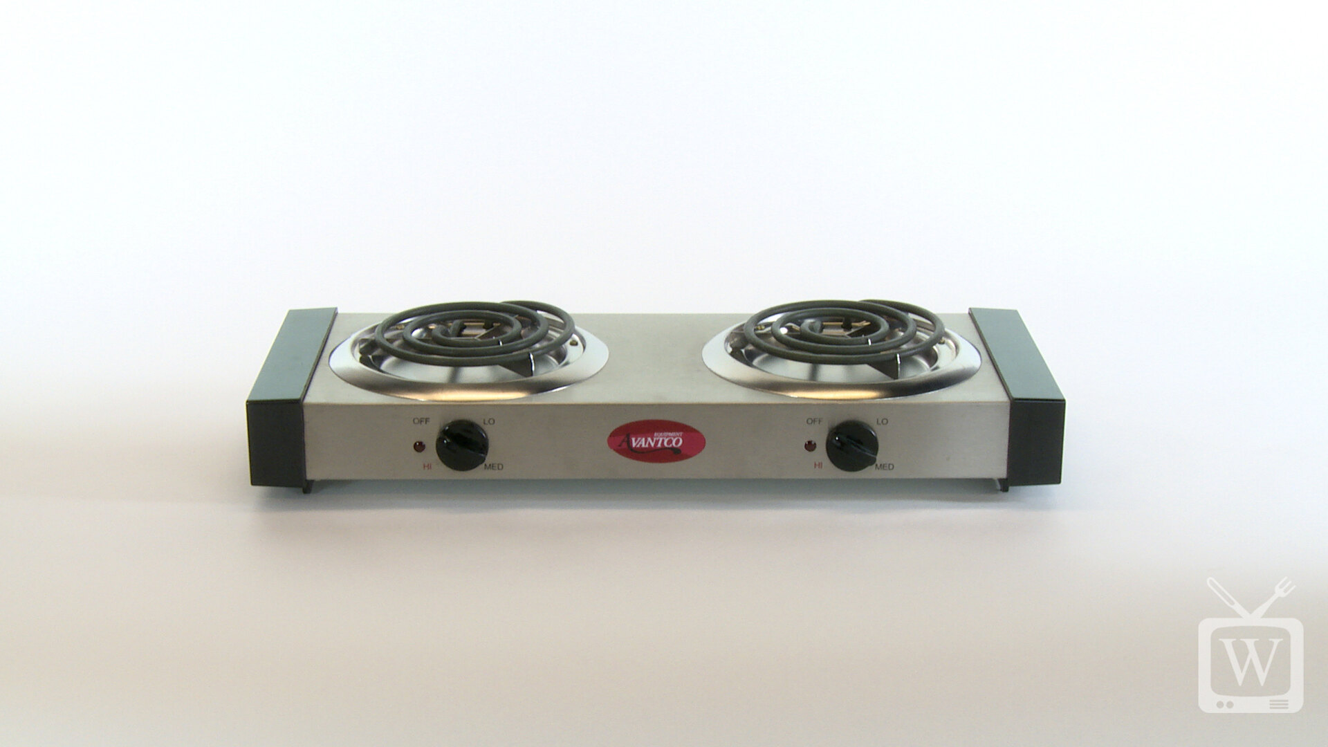 Avantco 177EBS102 Double Burner Solid Top Portable Electric Hot Plate -  1,800W, 120V