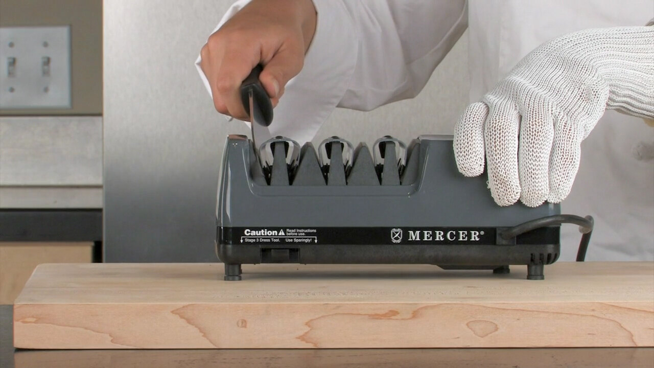 Mercer Electric Knife Sharpener Video