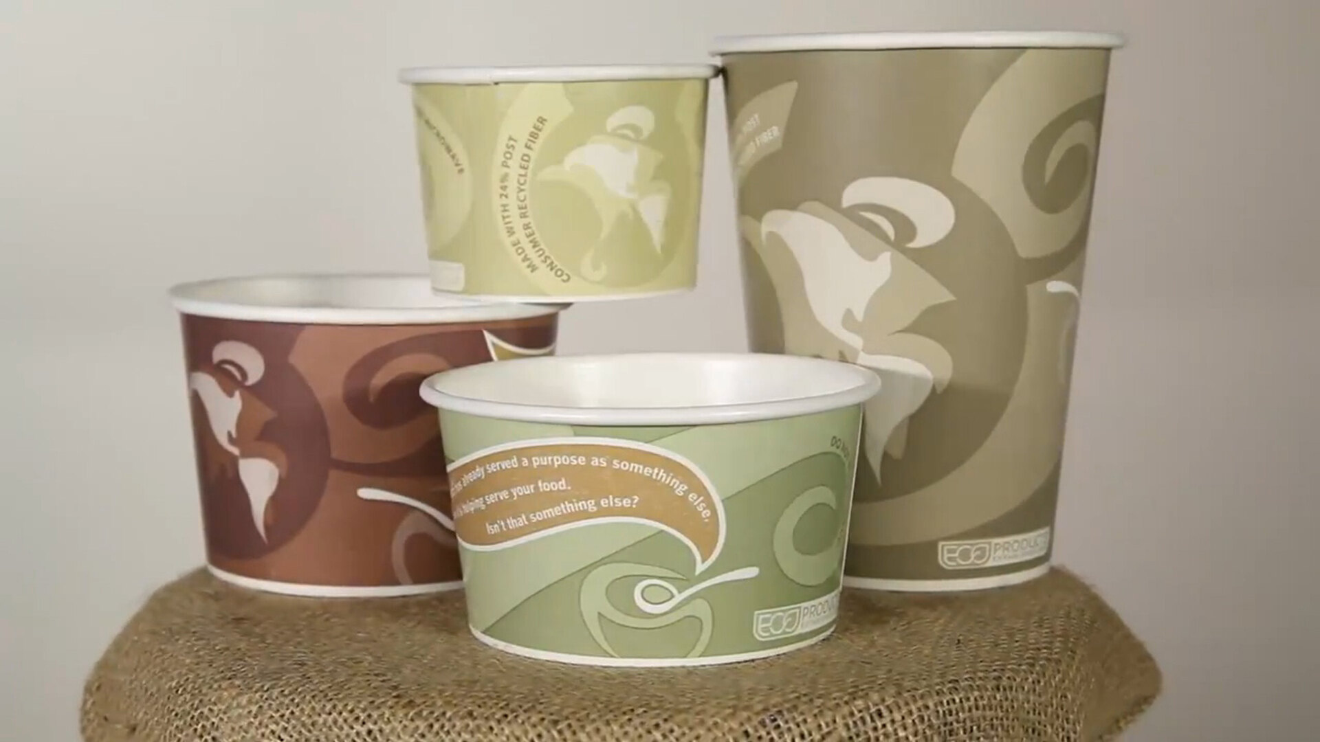 EcoChoice Kraft Paper Food Cup with Vented Lid 12 oz. - 25/Pack