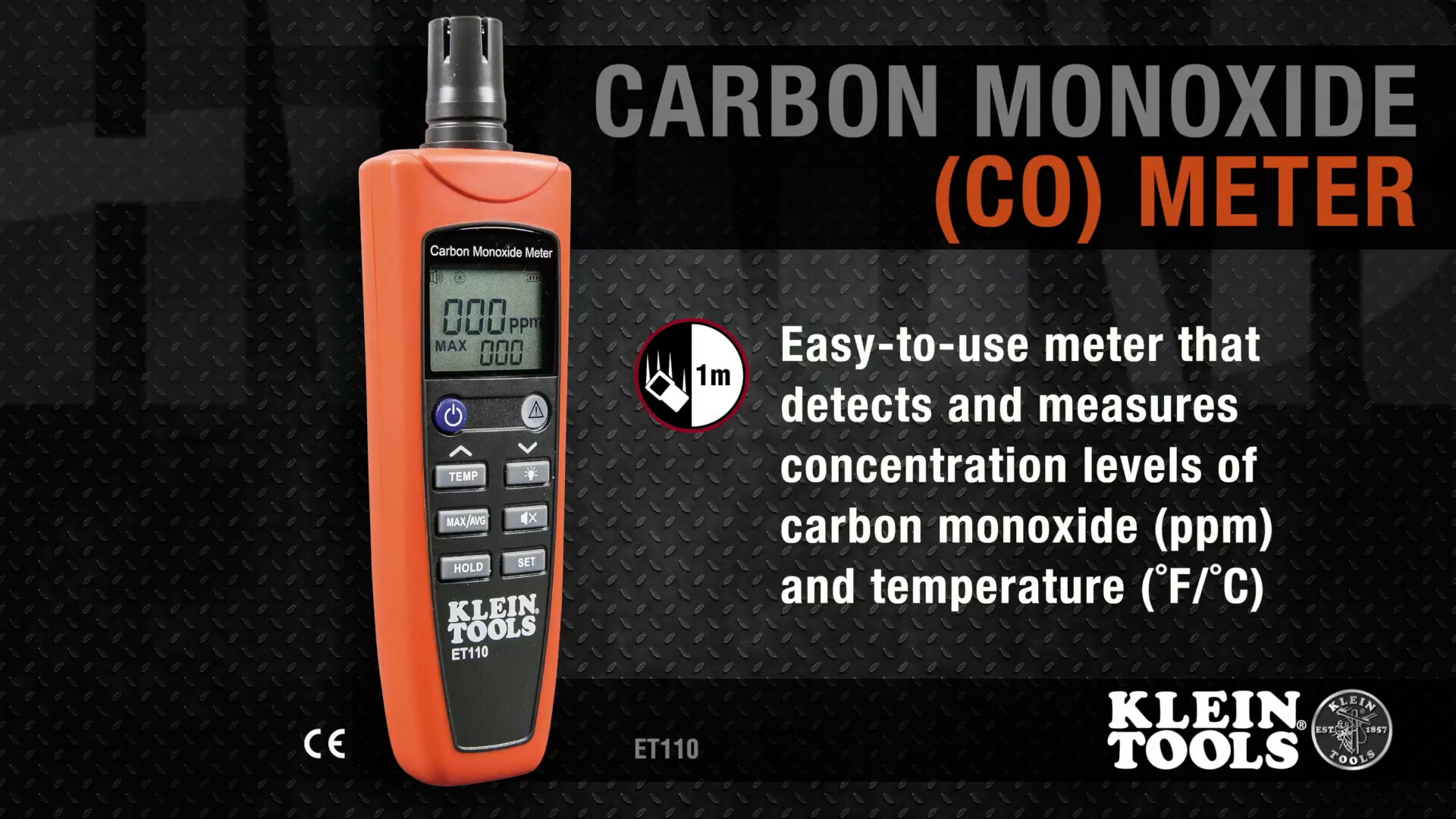 Klein Tools ET110 Carbon Monoxide (CO) Meter Overview Video