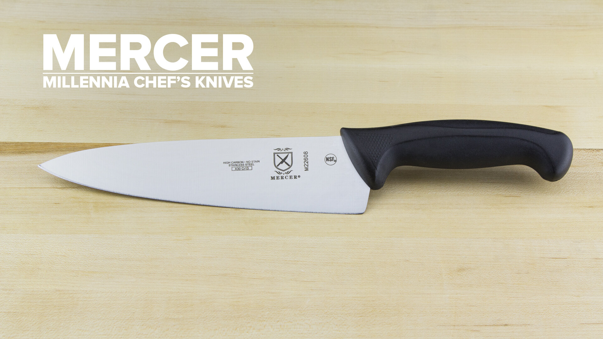 Mercer Culinary M18010 Millennia™ 10 in. Hollow Ground Wide Chef Knife w/  Ergonomic Handle 