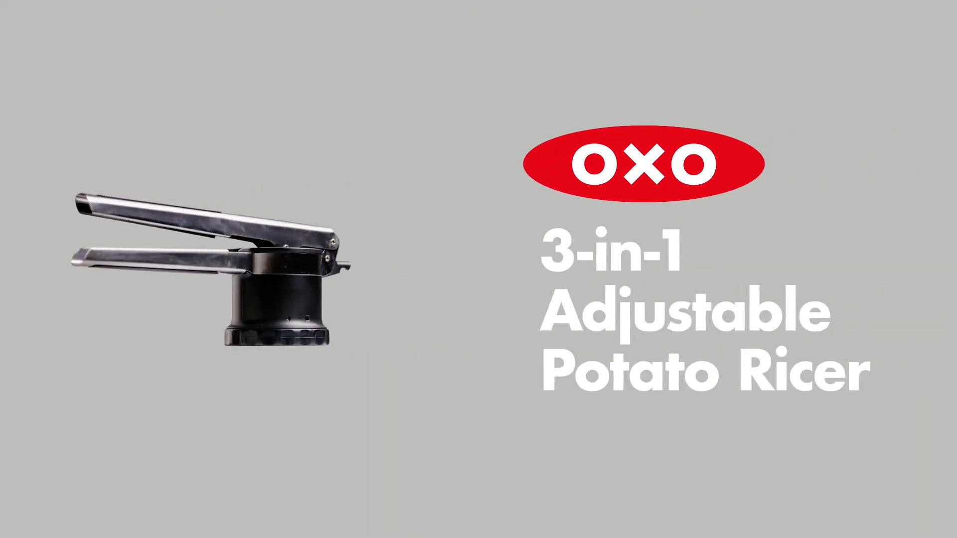  OXO Good Grips 3-in-1 Adjustable Potato Ricer, Black