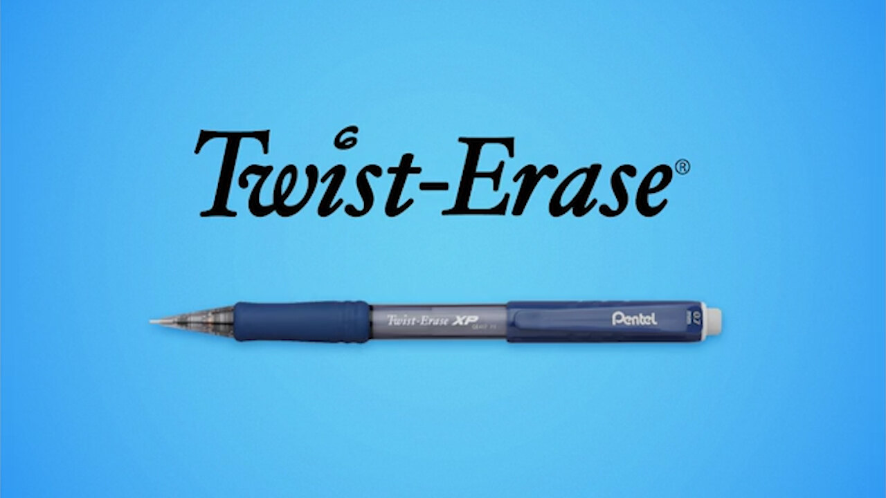 12 Pack Blue Barrel QE519C Pentel Twist-Erase III Mechanical Pencil 0.9mm 