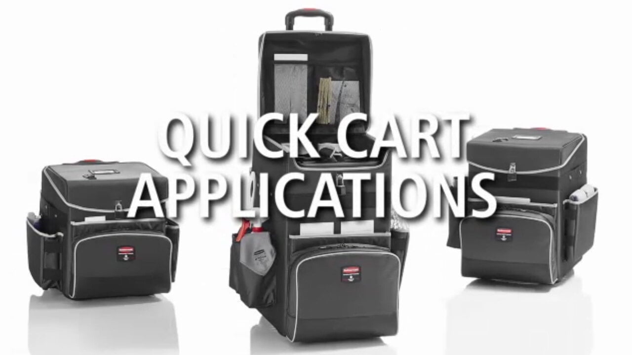 Suncast HKCCH200 Black Premium Compact Janitorial / Housekeeping Cart with  Bag, Lockable Hood, and Non-Marring Wall Bumpers