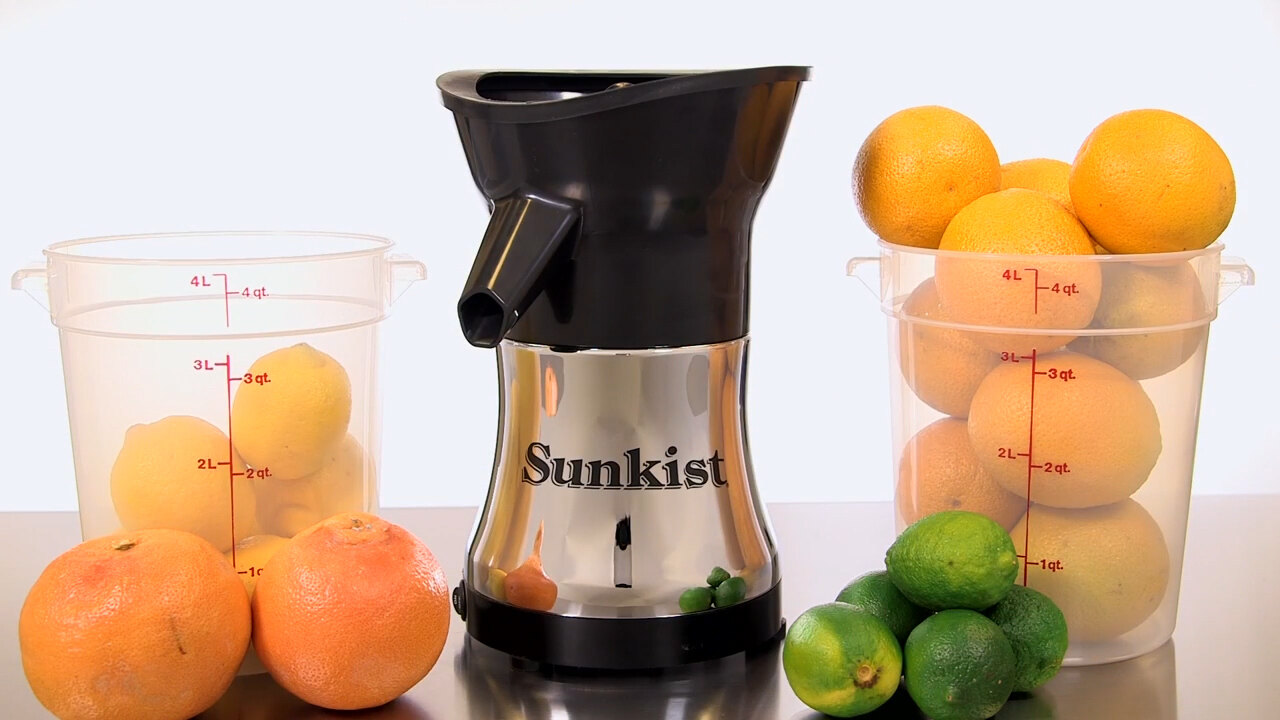 Sunkist Commercial Citrus Juicer J-1 Type 8, Fruit Sectioner, and