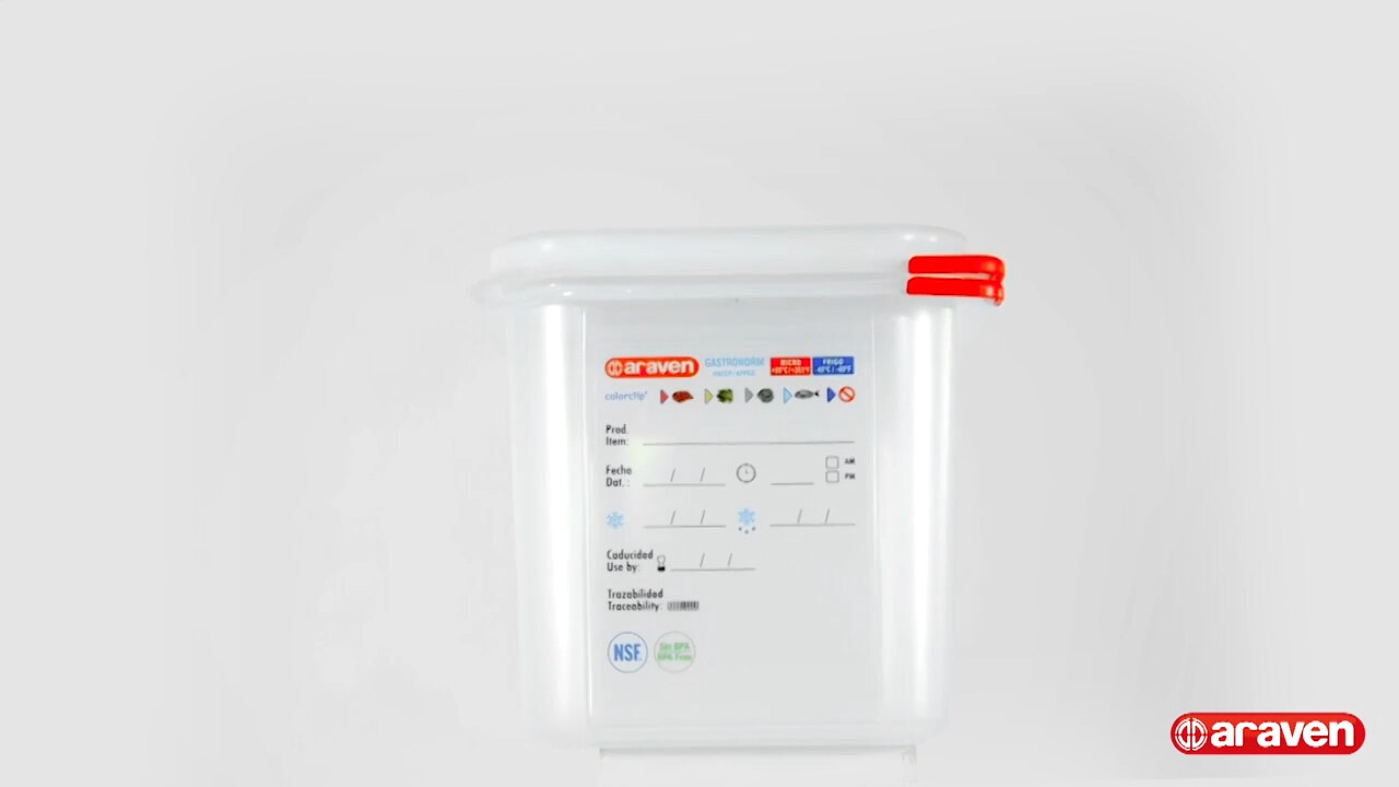 Araven 09144 ColorClip 6 Gallon / 96 Cup Polypropylene Light-Duty Shelf Ingredient  Bin