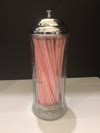 Tablecraft H714CH Glass Countertop Straw Holder